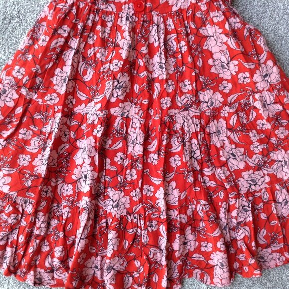 ⭐BAND OF GYPSIES SLEEVELESS SUMMER DRESS in Orange/Reddish Floral, size M⭐ - Picture 3 of 5